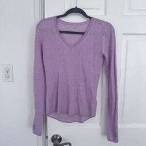 Margaret O’Leary Lavender Thermal Knit Sweater